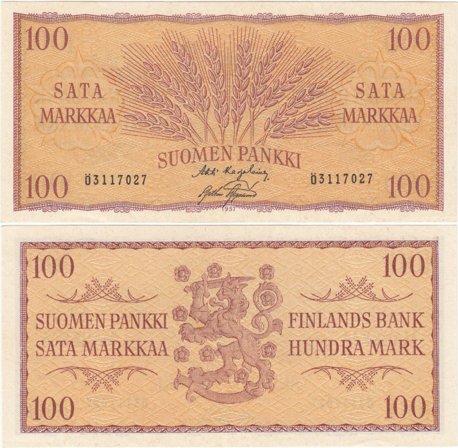 100 Markkaa 1957 Ö3117027 kl.8